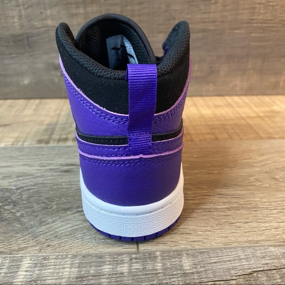 Jordan 1 Mid (PS) ‘Black Dark Concord White’ - Picture 4 of 6